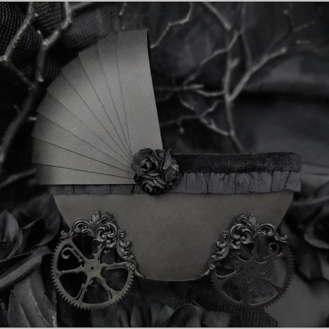 Personalized Gothic Theme Baby Shower, Black Rose Victorian Small Baby  Carriage Decoration, Maternity Gift, Goth Nursery