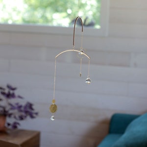 DIY Mobile Suncatcher Kit CALM • Make your own wood & brass sun catcher • Hanging Decoration for a Doho Home Decor, handmade in France