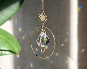Mini crystal suncatcher STAR : Celestial Window Hanging | Rainbow maker for your home or car | Small light catcher | Cute gift idea for her