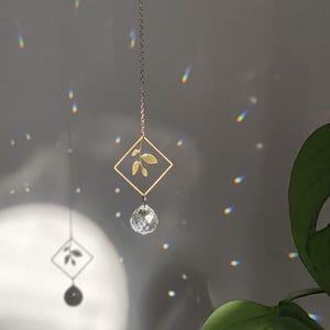ASTRO EARTH Suncatcher • Mini Crystal Window Hanging • Soothing rainbow prism • Boho Decor • Handmade in France • Wellness Gift Idea