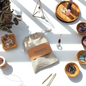KIT DIY Suncatcher à poser AURA • Himmeli en laiton, pierre naturelle et cristal de verre • Cadeau unique pour les amoureux des cristaux