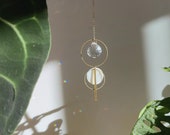 Suncatcher ATHENA, Brass decoration, White mother-of-pearl and glass crystal