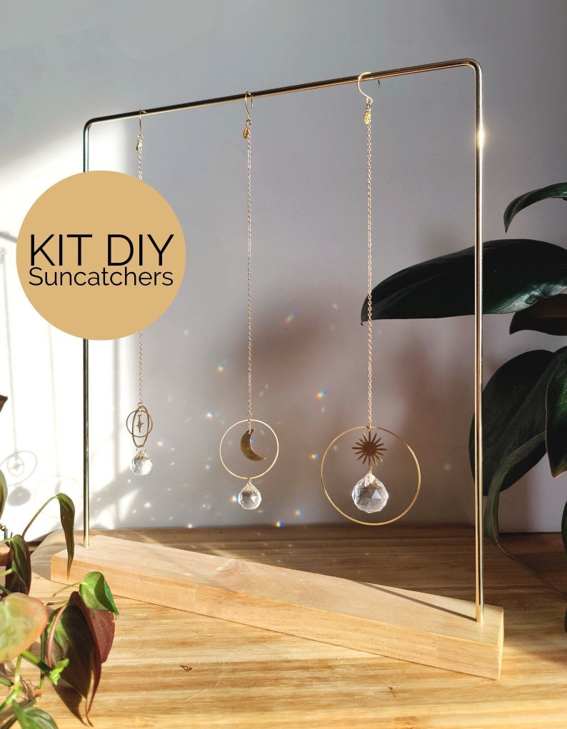 DIY Celestial Suncatchers Kit Make up to 3 sun catchers Hanging Decoration for Home or rear view mirror, handmade in France zdjęcie 2