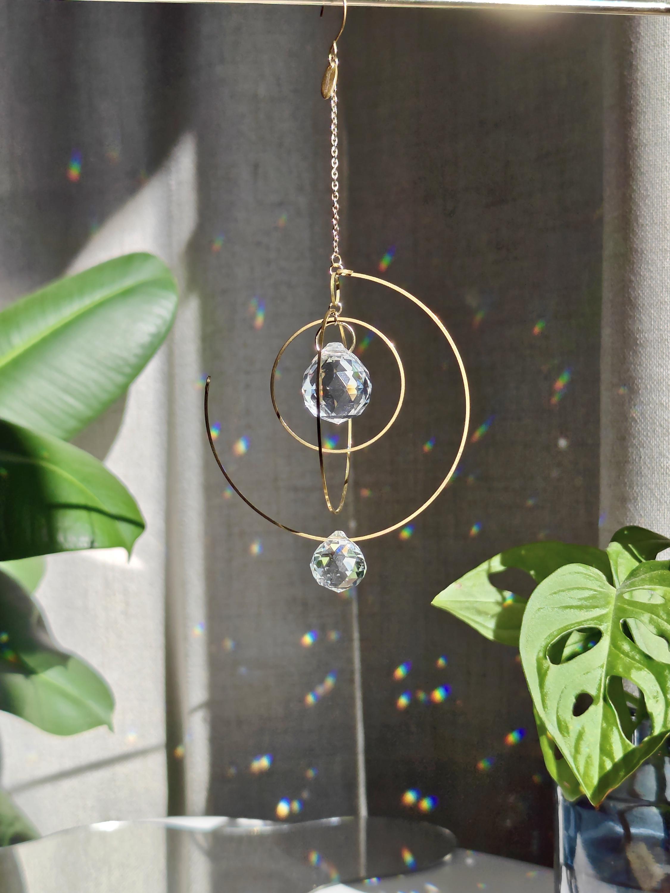 Crystal Suncatcher OMEGA: Boho Rainbow Maker | Window Hanging Decor for ...