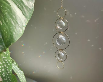 STERNBILD • Kristall-Sonnenfänger • Regenbogenprisma • Boho Minimalistisches Wohndekor • Lichtfänger Handgefertigt in Frankreich
