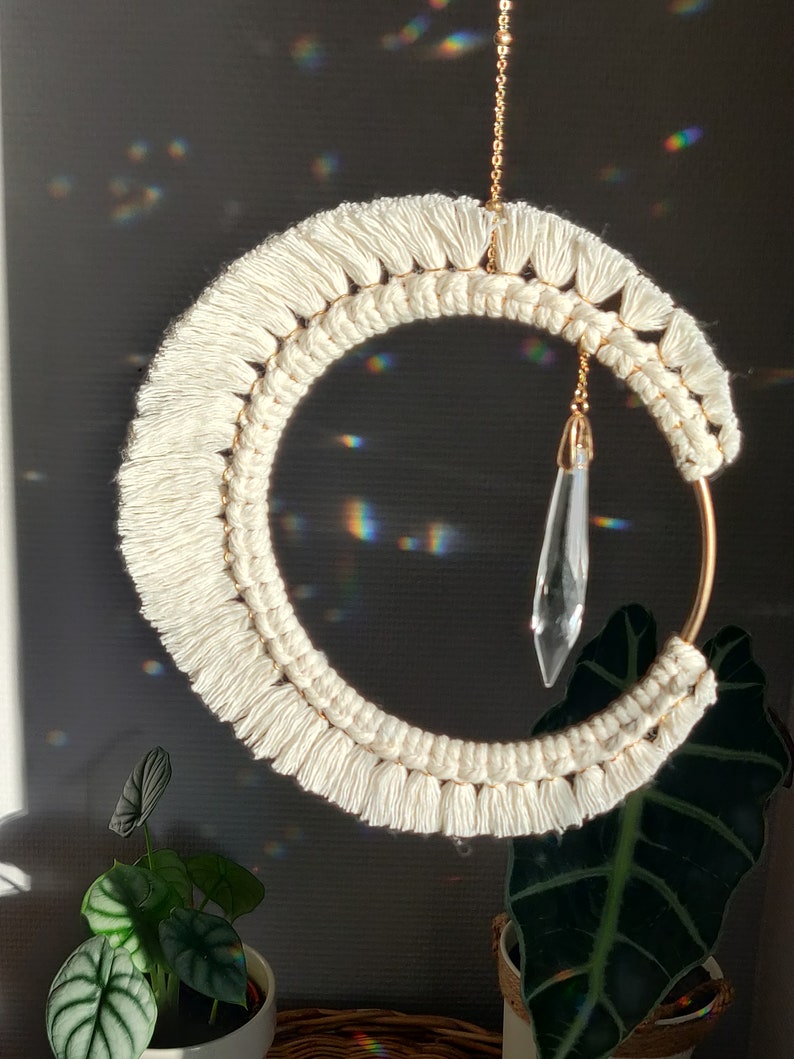 Macrame Suncatcher Sun Catch Moon Astral Collection Etsy