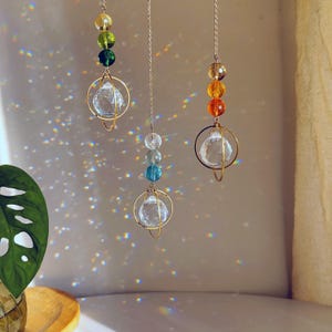 SUNSET • Crystal Suncatcher | Rainbow Prism | Boho Brass Hanging Decoration | Window Sun Ornament | Gift for Home