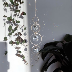Suncatcher CONSTELLATION • Celestial Boho Home Decor with delicate light plays • Brass & Crystal rainbow Suncatcher, Handmade in France