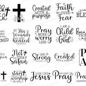 CHR2 Christian Faith Sublimation Prints, Ready to Press Transfers, Bible Quotes, Shirts, Bundle Transfers, Jesus, Sublimation Bundle