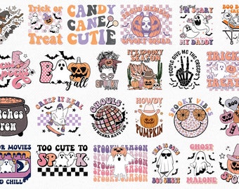 Retro Halloween Sublimation Prints, Ready to Press Transfers, Cute Shirts Bundle, Sublimation Bundle