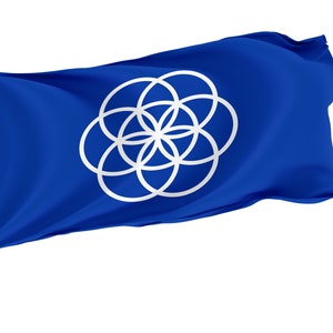 Planet Earth Internationale Flagge für Innen & Außen, Made in EU