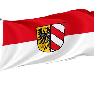 Nürnberg City Flag with Brass Grommets, Unique Design Print, Double Sided Large Flag, Size 3x5Ft / 90x150cm, Made in EU