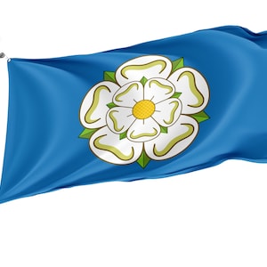 Bandiera dello Yorkshire Nuovo, stampa di design unico, bandiere per uso interno ed esterno, British County, dimensioni - 3x5Ft / 90x150cm, Made in EU