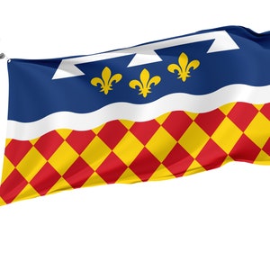 Flag of Charente Department in France with Brass Grommets, Unique Design Print, Double Sided Large Flag, Size - 3x5Ft / 90x150cm, Made in EU