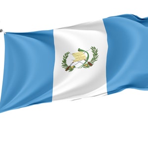 Flagge von Guatemala, Flaggen und Flaggen, Einzigartiges Design, Flaggen für Innen- und Außenbereich, Größe - 90x150 cm, Made in EU