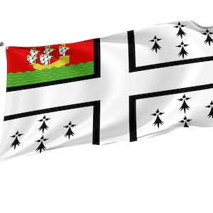 Flag Nantes with Brass Grommets, France, Unique Design Print, Double Sided Large Flag, Size - 3x5Ft / 90x150cm, Made in EU