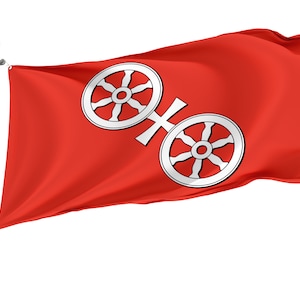 Mainz City Flag with Brass Grommets, Unique Design Print, Double Sided Large Flag, Size 3x5Ft / 90x150cm, Made in EU