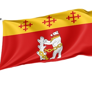 Bandiera del Warwickshire Stampa di design antica e unica, bandiere per uso interno ed esterno, contea britannica, dimensioni - 3x5Ft / 90x150cm, Made in EU