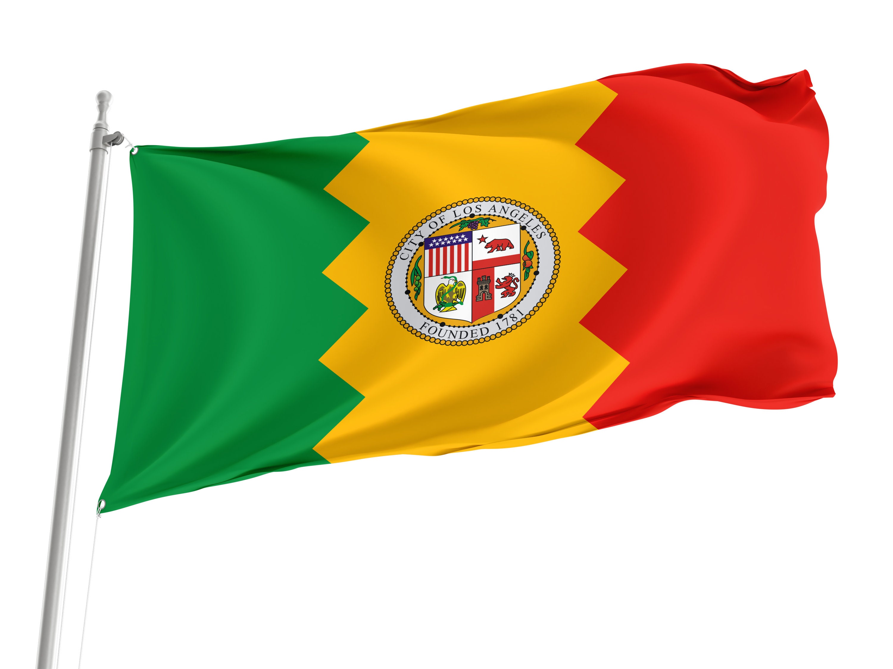 Los Angeles, California Flag, Unique Design Print, Double Los Angeles, California Flag, Unique Design Print, Double