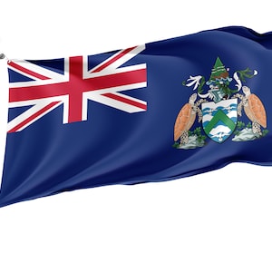 Flag of Ascension Island, Unique Design Print, Flags for Indoor & Outdoor Use, British County, Size - 3x5Ft / 90x150cm, Made in EU