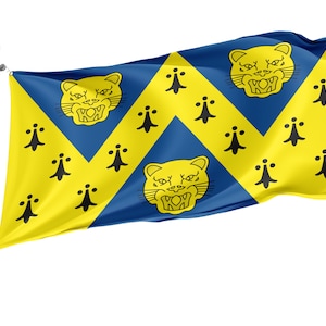 Bandiera dello Shropshire, Stampa dal design unico, Bandiere per uso interno ed esterno, Contea britannica, Dimensioni - 3x5Ft / 90x150cm, Made in EU