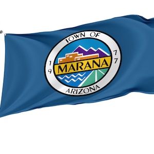 Marana, Arizona Flag, Unique Design Print, Double Seams, Bright Colours, Reinforced Fabric, Size - 3x5Ft / 90x150cm, Garden flags