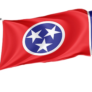 Tennessee State Flag, Patriotic Flags, Unique Design Print, USA States Flag, Double Stitched Flag, Size - 3x5 Ft / 90x150 cm, Made in EU