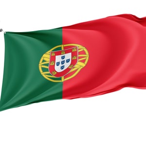 Flagge von Portugal, Vaterländische Flagge, Einzigartiger Designdruck, Flaggen für den Innen- und Außenbereich, Größe - 90x150 cm, Made in EU