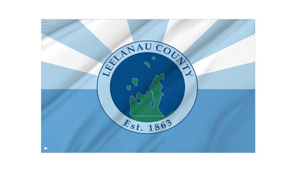 Flagge Leelanau County Michigan – 90x150 Cm, Made In Germany, Wetterfest & UV-beständig Mit Metallösen