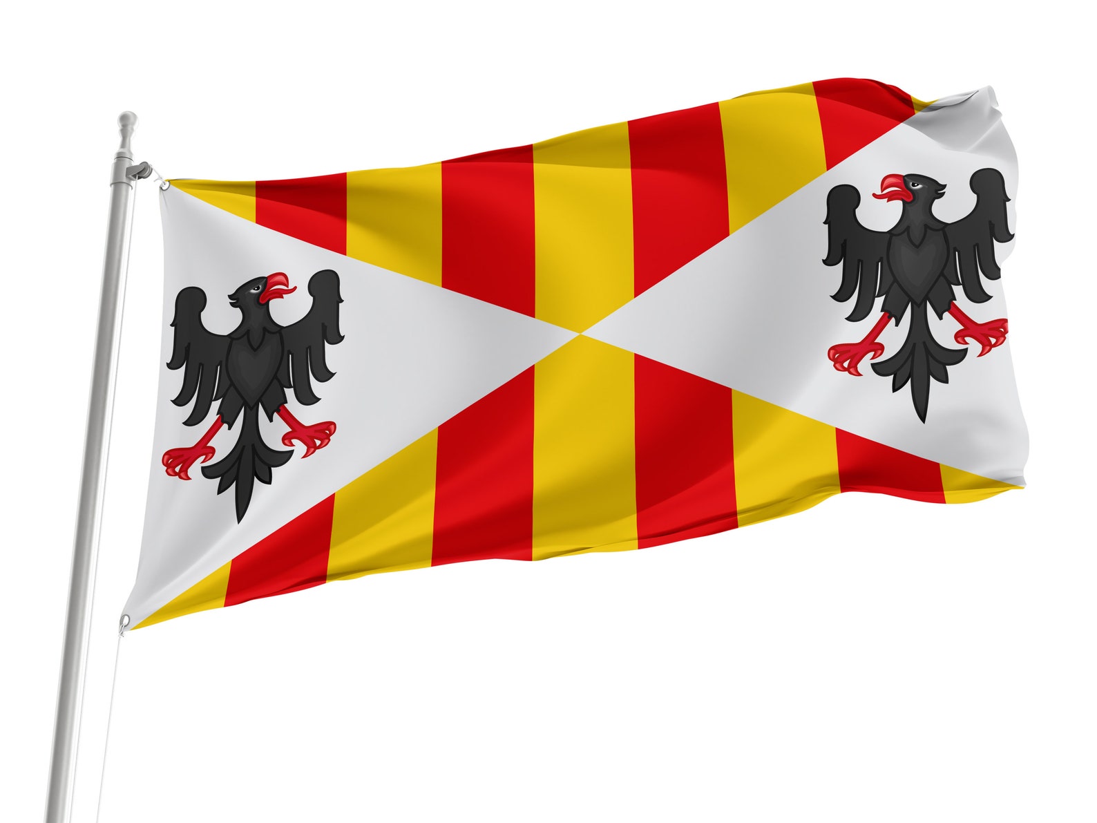 Kingdom of Sicily Flag, Unique Design Print, Double Seams, Bright
