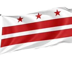 Bandera del Estado de Washington DC, Banderas Patrióticas, Impresión De Diseño Único, Bandera de los Estados Unidos, Bandera De Doble Coser, Tamaño - 3x5 Ft / 90x150 cm, Made in EU