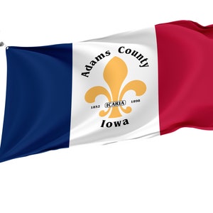 Adams County Iowa Flag: Unique Design, Bright Colors (3x5 Ft)