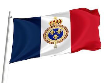 Flag Army of France during the Bourbon Restoration with Brass Grommets, France, Double Sided Large Flag, Size - 3x5Ft / 90x150cm, Made in EU