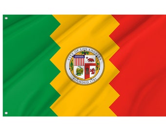 Los Angeles, California Flag, Unique Design Print, Double