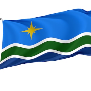 Duluth, Minnesota Flag, Unique Design Print, Double Seams, Bright Colours, Reinforced Fabric, Size 3x5Ft / 90x150cm