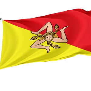 Flag Sicilian Region, Unique Design Print, Double Sided Large Flag, Made in EU