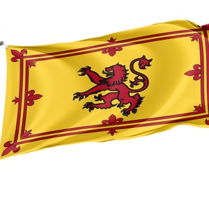 Royal Banner of The Royal Arms of Scotland Bandiera, Stampa dal design unico, Bandiere per uso interno ed esterno, Contea britannica, Dimensioni 3x5Ft / 90x150cm
