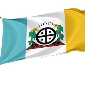 Hopi Reservation Flag, Unique Design Print, Double Seams, Bright Colours, Reinforced Fabric, Size - 3x5Ft / 90x150cm, Garden flags