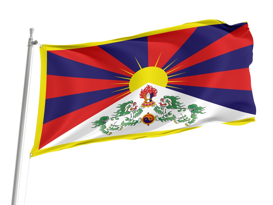 Flag of Tibet 1914-1951, Unique Design Print, Double Sided Large Flag ...
