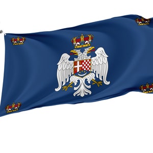 Royal Standard of the Crown Prince of Yugoslavia (1937–1941) Flag, Unique Design Print, Double Sided Flag, Size 3x5Ft / 90x150cm, Made in EU