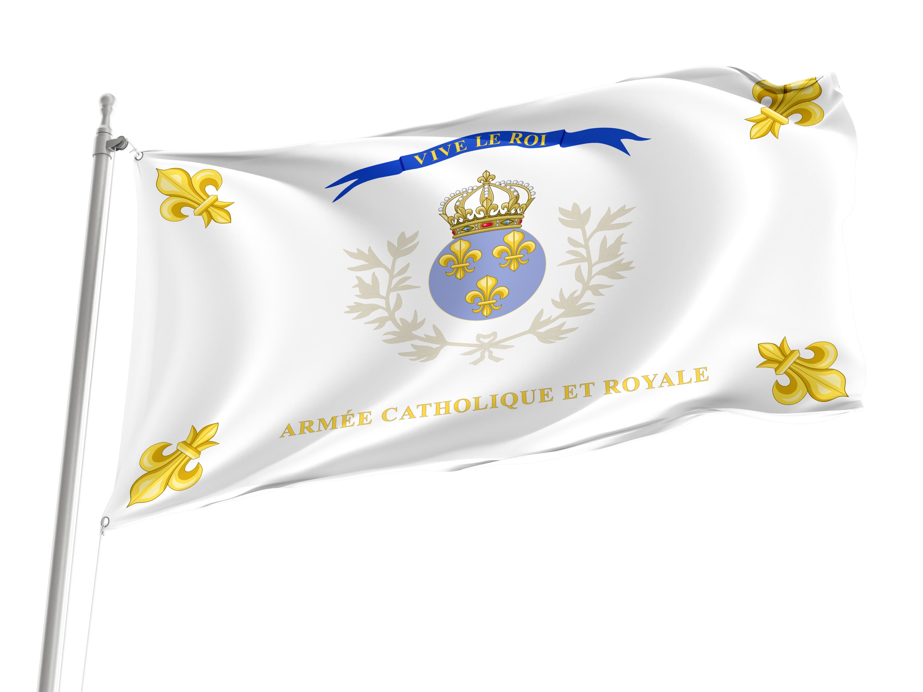 Flag Armée Catholique Et Royale De Vendée With Brass Grommets