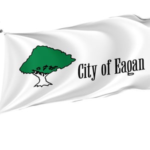 Eagan, Minnesota Flag, Unique Design Print, Double Seams, Bright Colours, Reinforced Fabric, Size 3x5Ft / 90x150cm