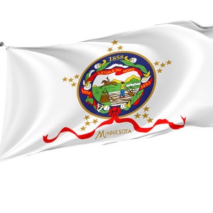 Minnesota 1893-1957 Flag, Unique Design Print, Double Seams, Bright Colours, Reinforced Fabric, Size 3x5Ft / 90x150cm