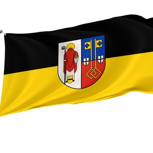 Krefeld Flag with Brass Grommets, Unique Design Print, Double Sided Large Flag, Size 3x5Ft / 90x150cm, Made in EU