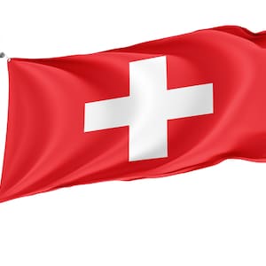 Flag of Switzerland, Patriotic Flags, Unique Design Print, Flags for Indoor & Outdoor Use, Size 3x5 Ft / 90x150 cm, Made in EU image 1