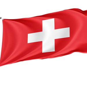 Flag of Switzerland, Patriotic Flags, Unique Design Print, Flags for Indoor & Outdoor Use, Size 3x5 Ft / 90x150 cm, Made in EU image 1