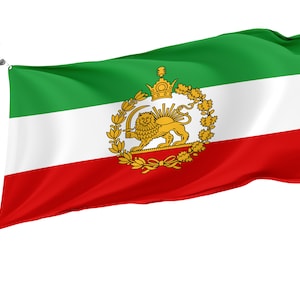 Flag of  Iranian Pre Revolutionary, Unique Design Print, Flags for Indoor & Outdoor Use, Size - 3x5Ft / 90x150cm, Made in EU