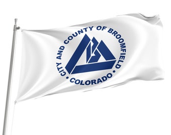 Bandera de Broomfield, Colorado: Diseño único, 90 x 150 cm, para interior y exterior