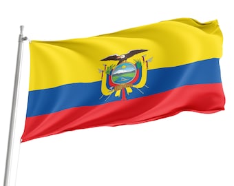 Drapeau de l'Équateur : bannière patriotique intérieure/extérieure (3 x 5 pi)