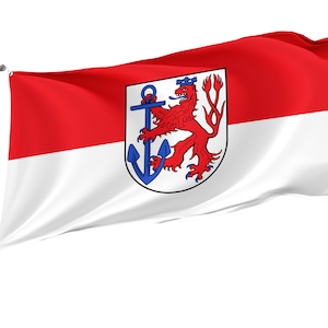 Düsseldorf Flag with Brass Grommets, Unique Design Print, Double Sided Large Flag, Size 3x5Ft / 90x150cm, Made in EU